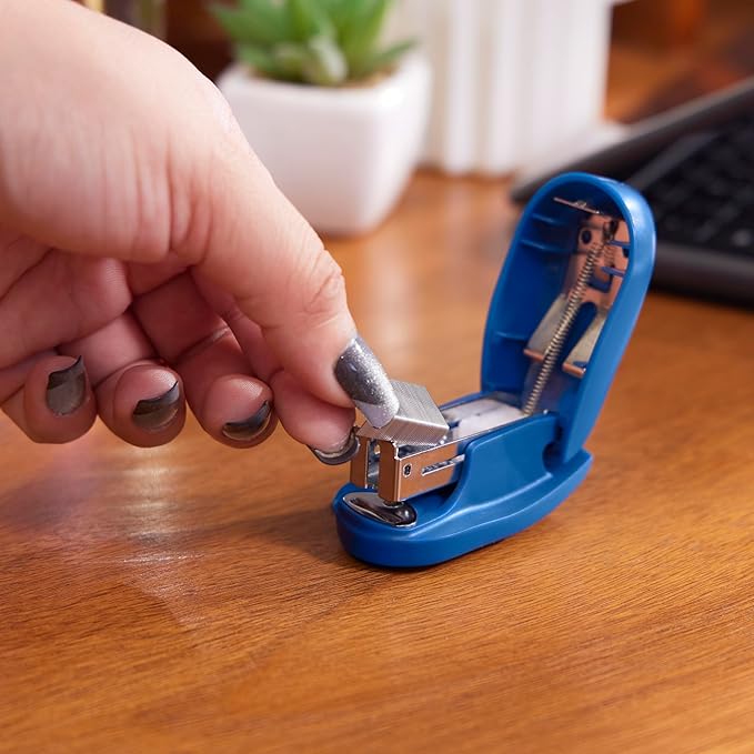 Swingline Mini Stapler, 12 Sheet Capacity, includes Built-In Staple Remover & 1000 Standard Staples, Tot, Blue (79172)
