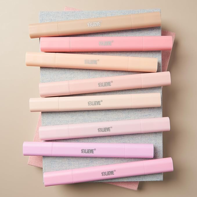 BLIEVE- Aesthetic Bible Highlighters No Bleed Through Assorted Colors, Cute Pink Highlighter Dual Tip For Journaling Supplies And School Accessories, Bible Highlighters And Pens No Bleed (ROSES)