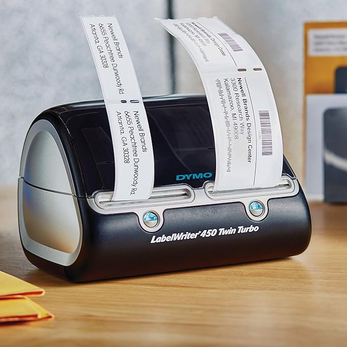 DYMO Label Printer | Label Writer 450 Twin Turbo Direct Thermal Printer Fast Printing Great for Labeling Filing Shipping Mailing Barcodes and More Home & Office Organization,(Pack of 4)