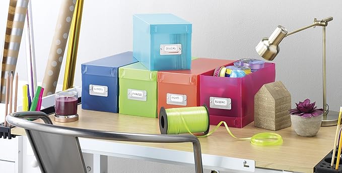 Whitmor 6754-373-5 Plastic CD Boxes Set of 5 Assorted Colors