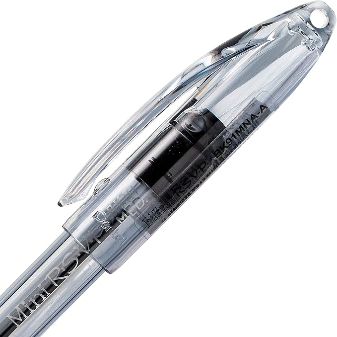Pentel RSVP Mini Ballpoint Pen, (1.0mm) Medium Line, Assorted Ink (A/B/C/D/F/P/S/V) w/Key Ring, 8-Pk (BK91MNBP8M)