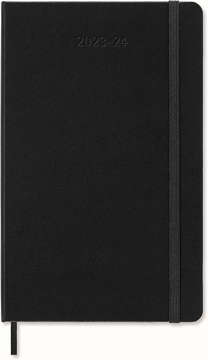 Moleskine 2023-2024 Weekly Planner, 18M, Large, Black, Hard Cover (5 x 8.25)