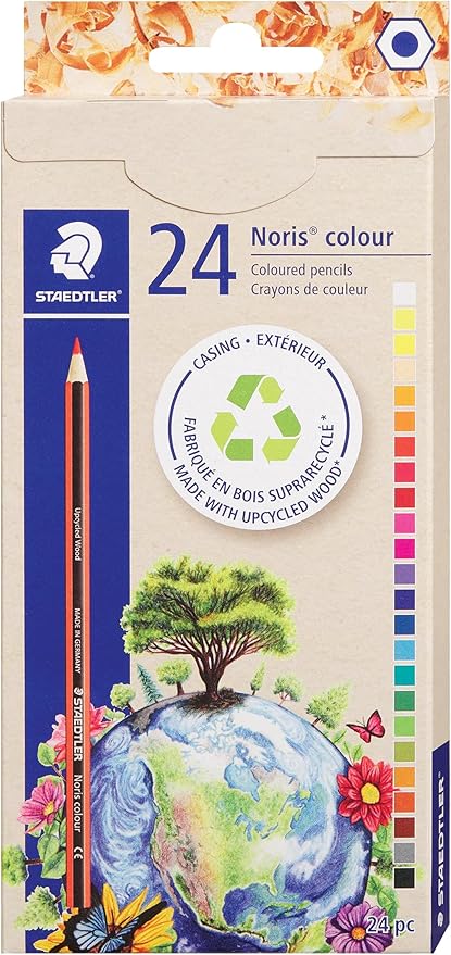 STAEDTLER Colored Pencils Set (24-Pack) for School Supplies - Break-Resistant Lead, Sustainably Made, Vibrant Colors for Artists & Students