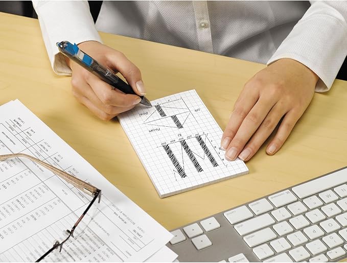 Post-it Super Sticky Notes, 4x6 in, 3 Pads, 2X The Sticking Power, White with Blue Grid Lines, Recyclable (660-SSGRID)