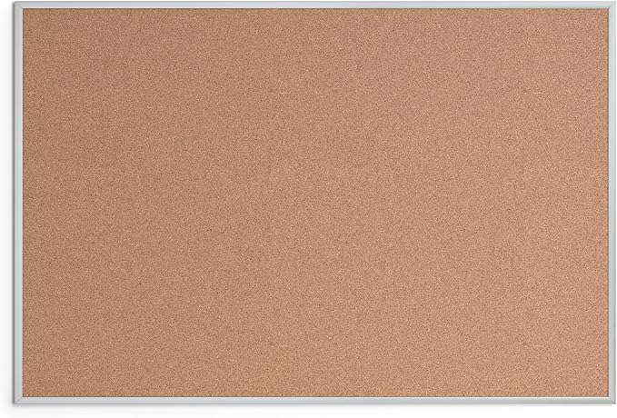 U Brands Cork Bulletin Board, 48" x 72" Inches, Silver Aluminum Frame (023U00-01)