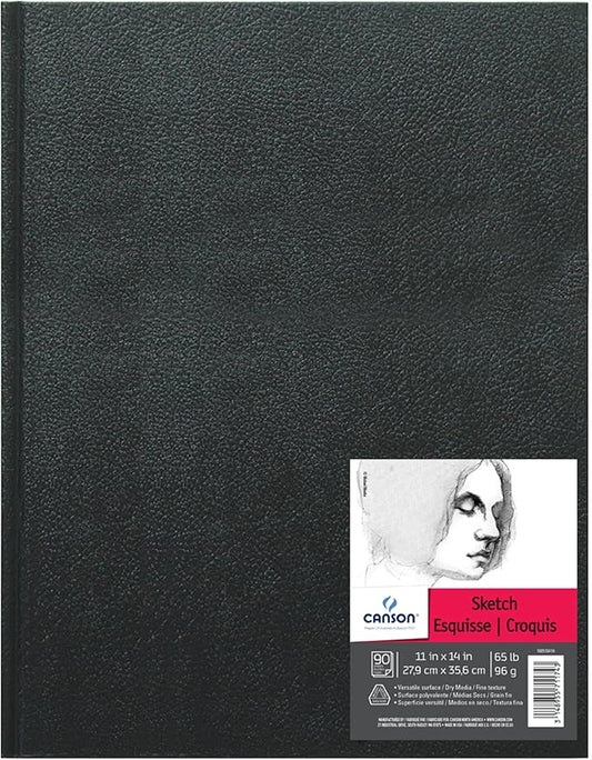 Canson Artist Series Sketchbook, Hardbound Journal, 11x14 inches, 184 Pages (65lb/96g) - Artist Paper for Adults and Students - Graphite, Charcoal, Pencil, Colored Pencil