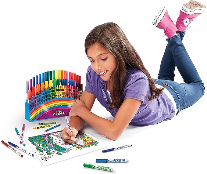 Cra-Z-Art 64pc Amazing Art Case featuring Vibrant, Crayons and Super Tip and Fineline Markers Great for Kids Ages 3 and Up