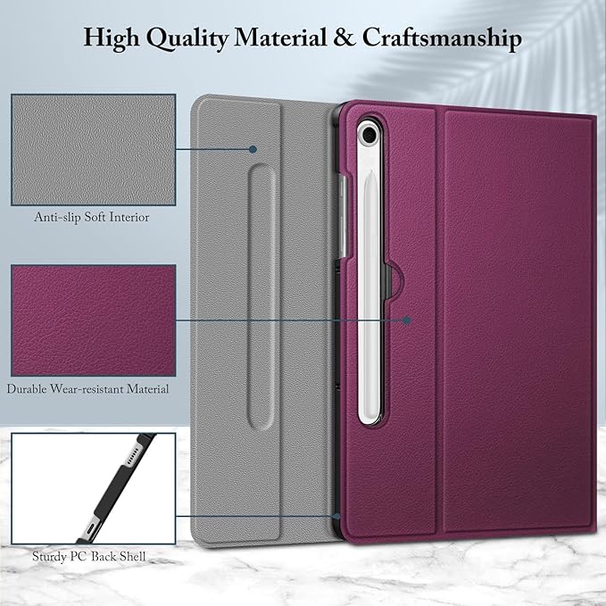 FINTIE Keyboard Case for Samsung Galaxy Tab S10 Lite/ S10 FE/ S9 FE 5G 10.9 Inch/Tab S9 11 Inch with S Pen Holder, Slim Stand Cover Detachable Wireless Bluetooth Keyboard, Purple