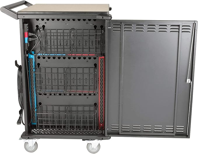 Tripp Lite 48-Port AC Mobile Charging Cart Storage Station for Chromebooks, iPads, Laptops, Tablets, Black (CSC48AC)
