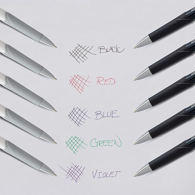 Pentel Glidewrite Executive Ballpoint Pen, (1.0mm) Medium Line, Black Metal Barrel, Black Ink, Box of 12 (BX970A-A)
