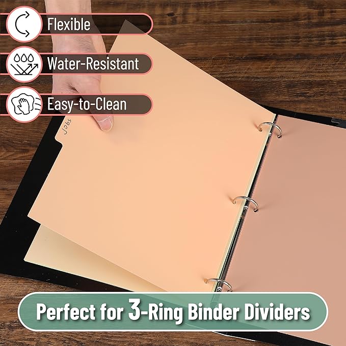 Mr. Pen- Binder Dividers with Tabs, Pack of 2 Sets (12 Dividers Total), Plastic, 3 Ring