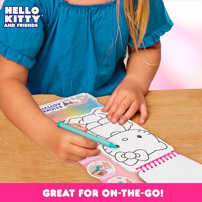 Hello Kitty and Friends 2-in-1 Coloring & Sticker Book, Includes 25+ Stickers, Crayons, Sanrio Sticker Book, 5 Year Old Girl Gift, Toddler Girl Toys, Hello Kitty Toys, Sanrio Stuff, Girl Toys Age 4-5