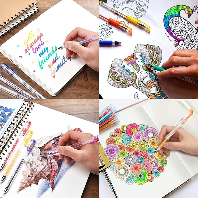 48 Pack Pastel Gel Pens, 24 Colored Gel Pen with 24 Refills,40% More Ink Write Smooth for Adults Coloring Books Drawing Doodling Scrapbooks Bullet Journaling