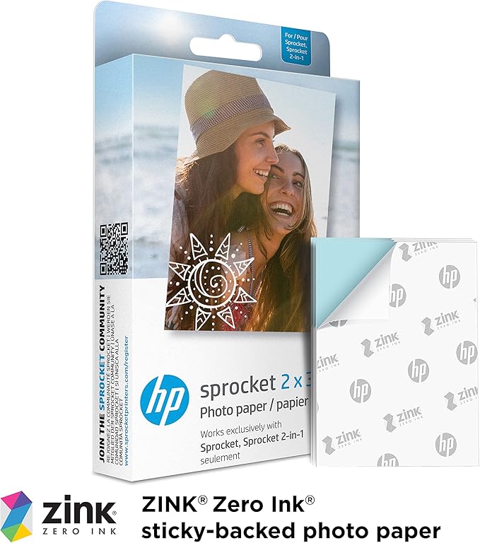 HP Sprocket Portable 2x3 Instant Photo Printer (Lilac) Starter Bundle
