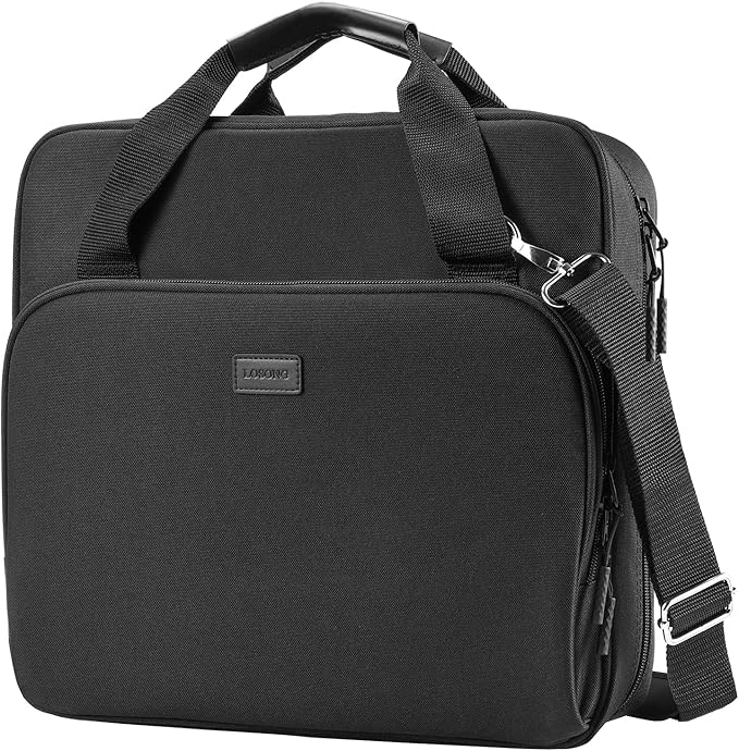 4 Inch 3 Ring Zipper Binder D-Ring, Binder with Strap 800 Sheet Capacity & Multi-Pockets School and Office Organizer, Compatible with 13-Inch MacBook(Patent Design Black)