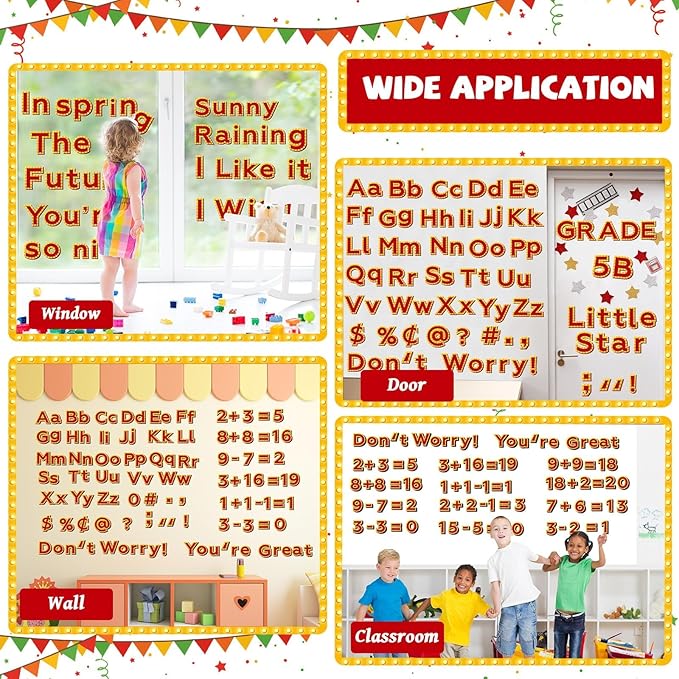 266 Pcs Letters Combo Pack Set Bulletin Board Letter Circus Carnival Letters and Number Accents for Kids Bulletin Board Display Home School Classroom Decor