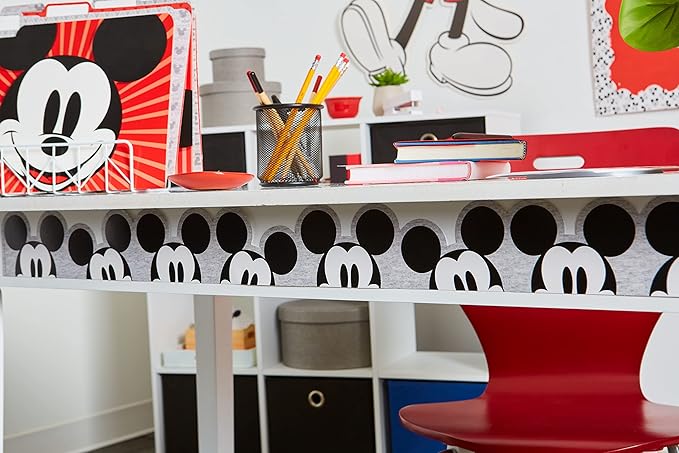 Eureka Disney Retro Mickey Mouse Extra Wide Decorative Classroom and Bulletin Board Trim for Teachers, 3.25" Wide, 12 Strips for 37 Total Feet