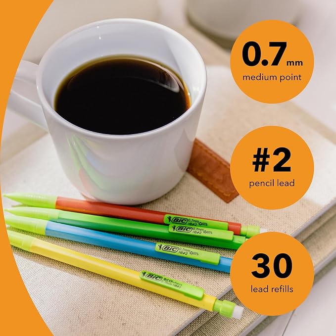 BIC Pencil Lead Refills, Medium Point (0.7mm), 30ct (L730P1),Black