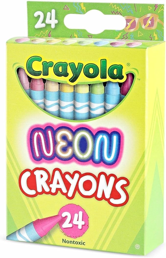 Crayola Neon Crayons, Back To School Supplies, 24 Count