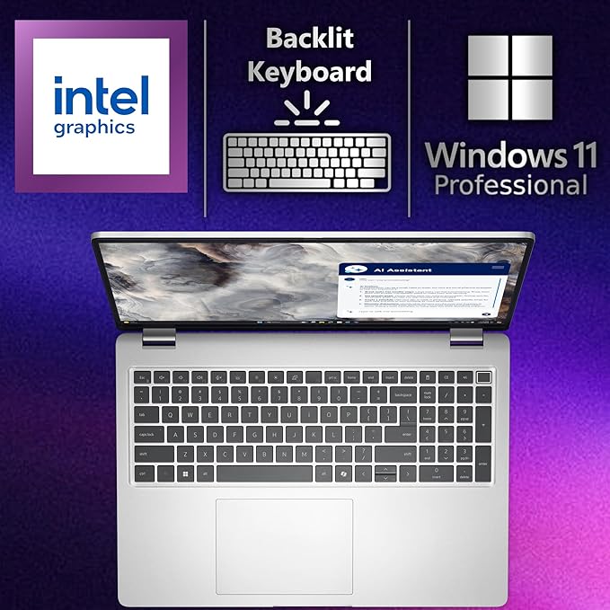 Dell Pro 16 Plus PB16250 (Replaces Latitude 5550) AI Business Notebook 16" FHD+ Intel Ultra 7-265U, 32GB DDR5 RAM, 512GB SSD PCIe, Wi-Fi 6E, BT, Backlit Keyboard, HD Webcam, RJ-45, Win 11 Pro - Silver