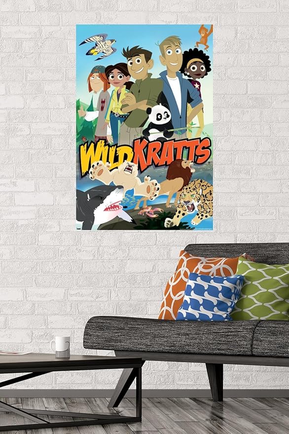 Wild Kratts - Group Wall Poster, 34L" x 22.4W", Premium Poster & Mount Bundle