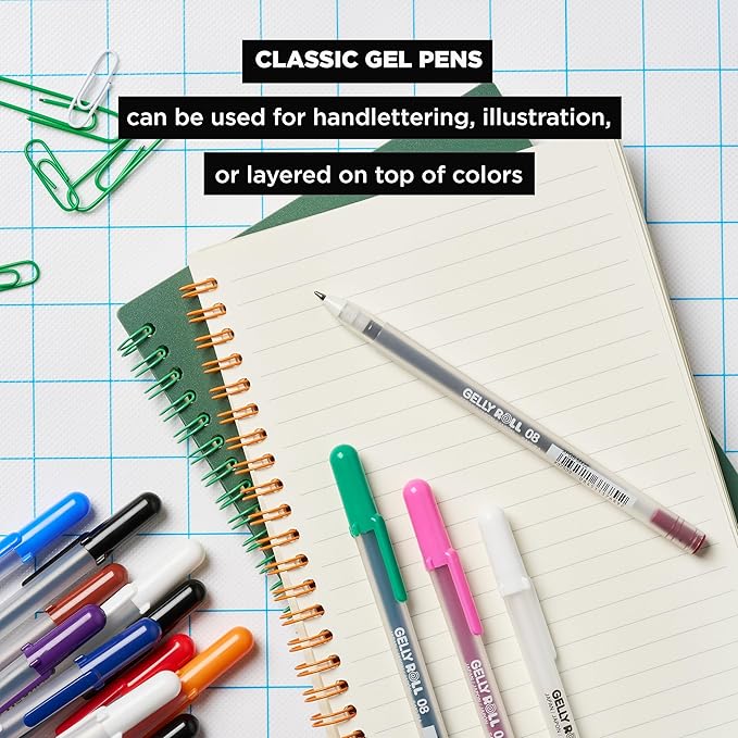 SAKURA 57488 Gelly Roll Classic 08 (Medium Pt.), 6PK Pen, White