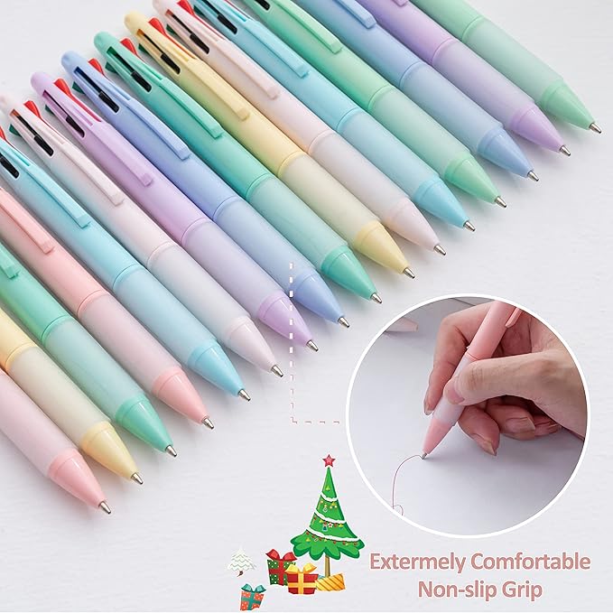 Multicolor Ball Point Pens 4-in-1 Colored Pens (1.0mm) Assorted Inks 4-Color Ballpoint Pen (8 pack)