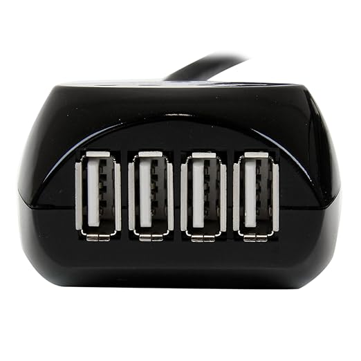 StarTech.com 15m USB 2.0 Active Cable with 4 Port Hub - Long USB Cable with 4 port USB Hub - USB A (M) to 4x USB A (F) - 15m, 50 ft Black, TAA (USB2EXT4P15M)