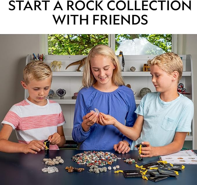 National Geographic Kids Rock Collection – 1.25 lb. Assorted Rocks, Minerals & Gemstones Plus 50 Cool Rocks & Minerals to Share, STEM Earth Science Kit for The Classroom, Homeschool & More