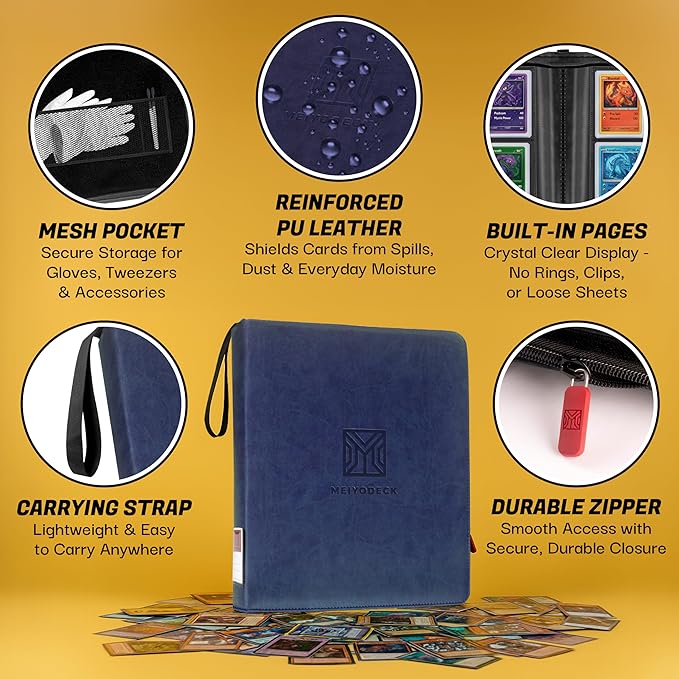 Toploader Binder | Holds 252 Toploaders | 9-Pocket | Ringless Double-Sided Pockets | Includes Collector Tweezers & Gloves | Premium Top Loader Binder for Trading Cards, Pokemon, Yu-Gi-Oh & TCG