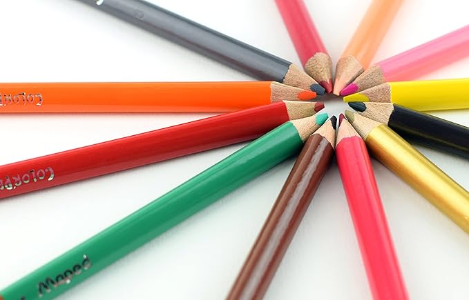 Maped Helix USA - Color'Peps Triangular Colored Pencils, 24 Pack - Art Project Creation - Vibrant Colors - Quality Art Supplies for Professionals and Hobbyists