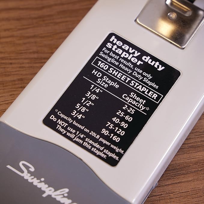 Swingline Heavy Duty Stapler, 160 Sheet Capacity, Includes Alignment Guide, Desktop Stapling, Platinum (39002)