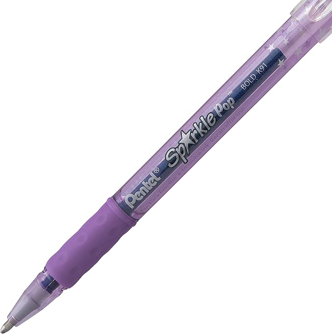Pentel Sparkle Pop Metallic Gel Pen, 1.0mm Bold Line, Assorted Colors, Pack of 4 (K91BP4M)