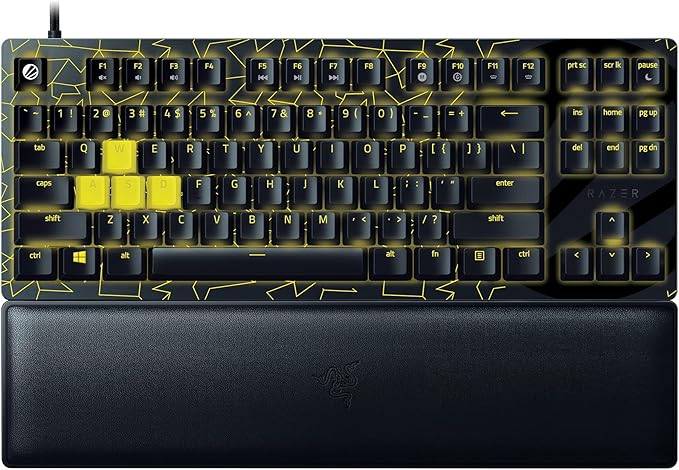 Razer Huntsman V2 TKL Gaming Keyboard: Fast Linear Optical Switches Gen2, Sound Dampeners, 8000Hz Polling Rate, Detachable Type-C Cable, UV-Coated Keycaps, Wrist Rest - ESL Edition