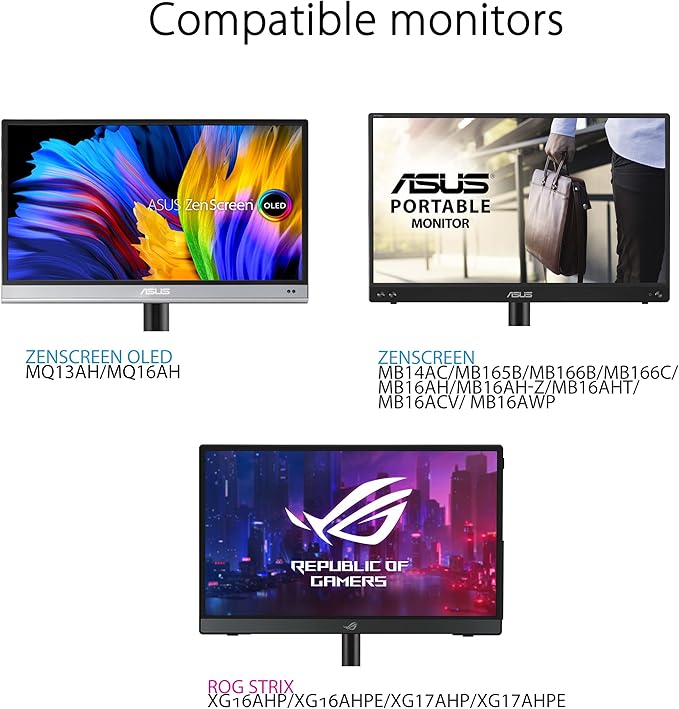 ASUS ZenScreen Stand MTS02D - Ergonomic Stand for Portable Monitors, Tilt, Pivot, Height adjustments, 1/4” Tripod Socket Compatible, Work from Home Setup, Home Office