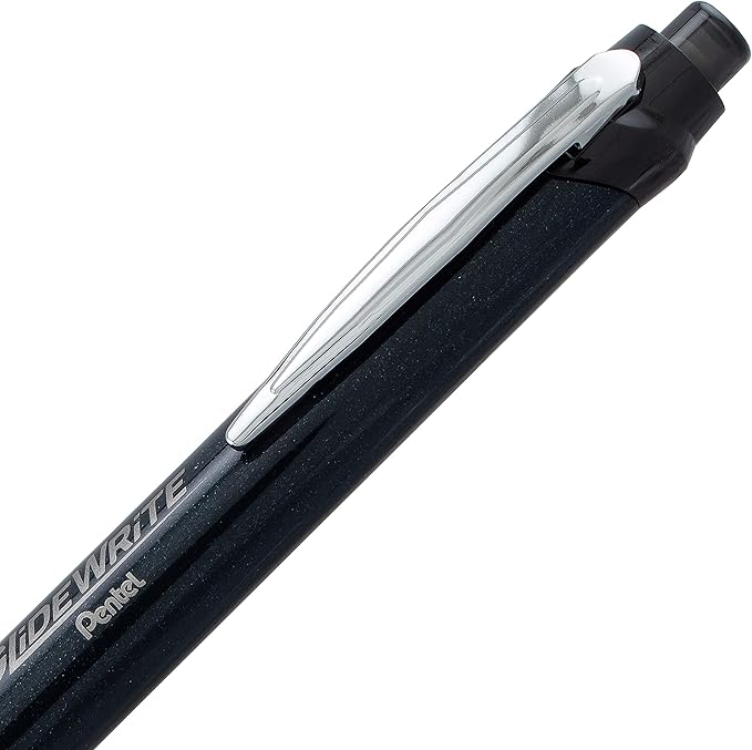 Pentel Glidewrite Signature Ballpoint Pen, (1.0mm) Medium, Black Barrel, Black Ink, Pack of 3 (BX930ABP3A)