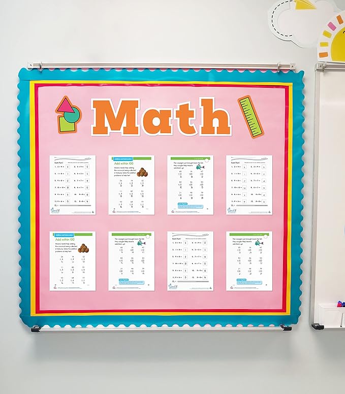Carson Dellosa 37PC Core Subjects Bulletin Board Decorations, Reading Comprehension, Math, Writing, and Science Classroom Decor and School Supplies Cutouts