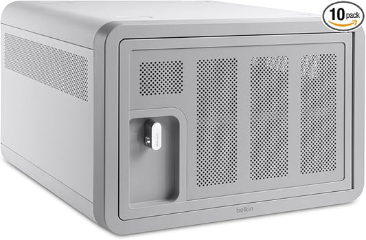 Belkin Secure and Charge - AC Lockable Classroom Charging Station for Laptops & Tablets - Classroom Organization & iPad Charging Station - Up To 10 Devices Including iPads, Samsung Tablets & More