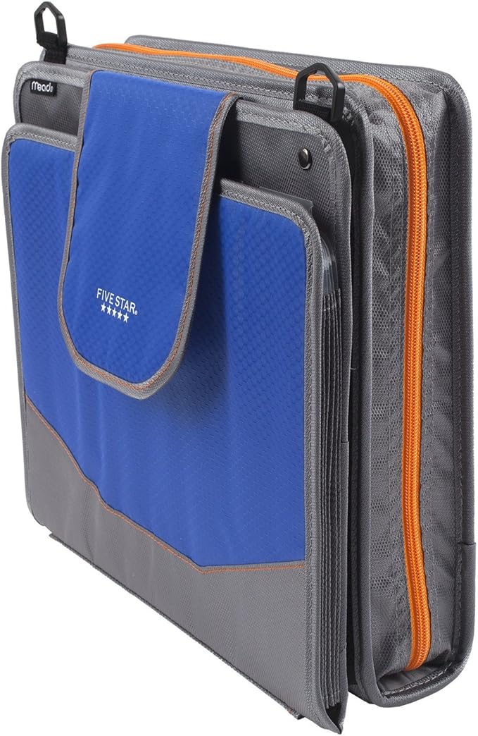 Five Star Sewn Zipper Binder, Fabric, 2 Inch 3 Ring Binder With 4 Inch Capacity, Assorted Colors, Color Selected For You, 1 Count (Pack of 1)