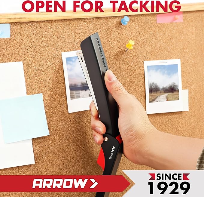 Arrow Full-Strip Stapler with Staples, 25 Sheets Capacity, Stapler with 2520 Count 26/6 Staples, Built-in Storage, Open for Tacking, Non-Slip, for Daily Office Use, School and Home Organization