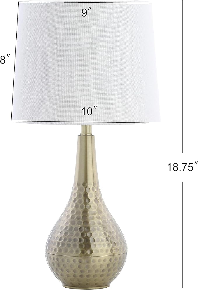 SAFAVIEH Lighting Collection Medford Brass Gold 19-inch Bedroom Living Room Home Office Desk Nightstand Table Lamp (LED Bulb Included)