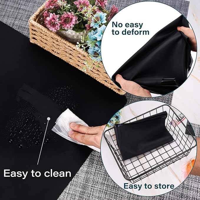 Gartful Oversize Silicone Mat for Crafts, 27.6" x 19.7" Silicone Craft Sheet Jewelry Casting Mold, Countertop Mat, Counter Table Protector, Multipurpose Mat, Placemat, Black