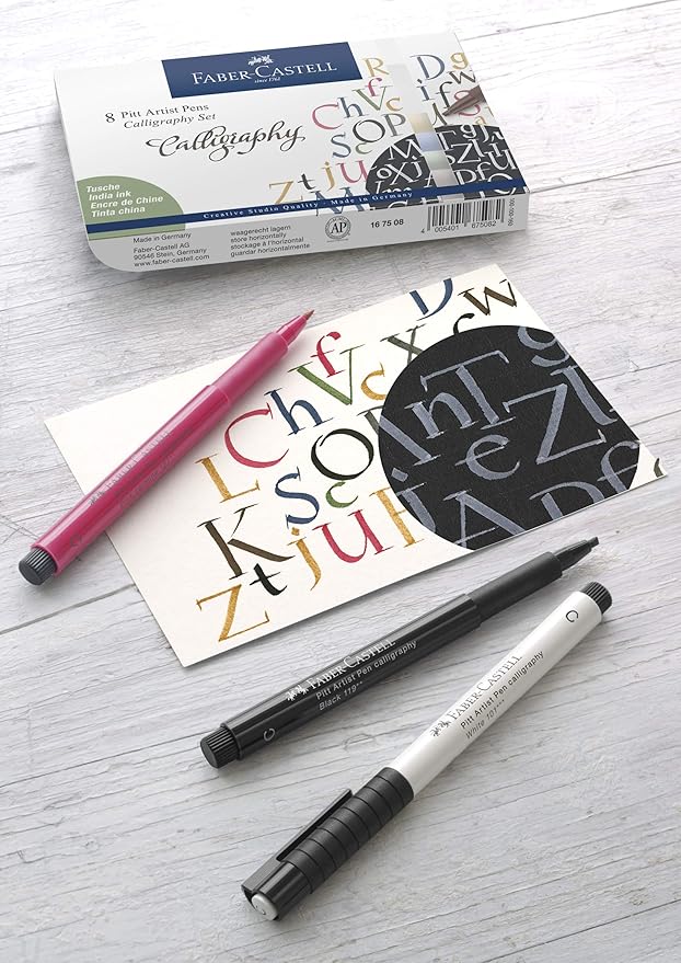 Faber-Castell 167506 Pitt Artist Pen Calligraphy Set of 6 2.5 mm Multicoloured