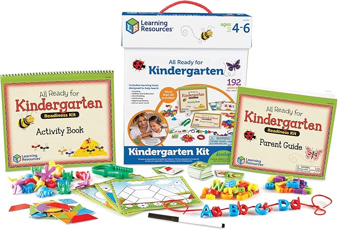 Learning Resources All Ready for Kindergarten Readiness Kit - Classroom Must Haves, Toddler Activities, Homeschool Supplies, Learn to Read, Spelling , Alphabet Kindergarten Workbook
