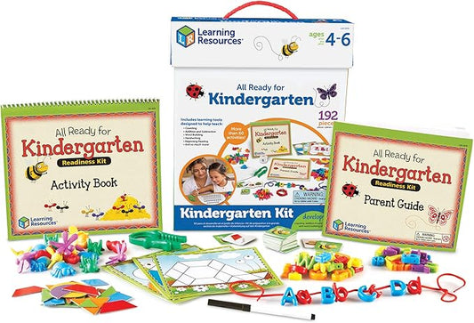 Learning Resources All Ready for Kindergarten Readiness Kit - Classroom Must Haves, Toddler Activities, Homeschool Supplies, Learn to Read, Spelling , Alphabet Kindergarten Workbook