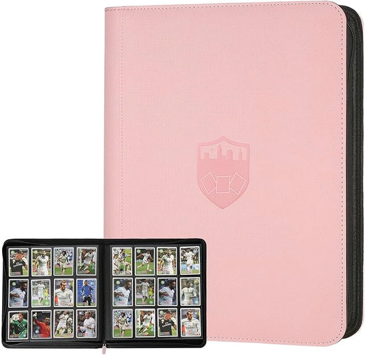 Trading Card Binder 12 Pocket, GERMUN PU Cover Card Binder for 720 Cards, Premium Trading Card Holder Folders, Double Sided Pocket Card Album for MTG, TCG (Pink)