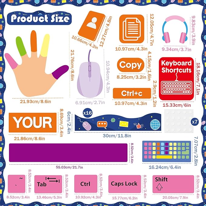 Computer Keyboard Bulletin Board Set Keyboard Shortcuts Classroom Decorations Inspirational Technology Education Paper Cutouts Computer Lab Bulletin Board for Back to School Office Teacher Supplies