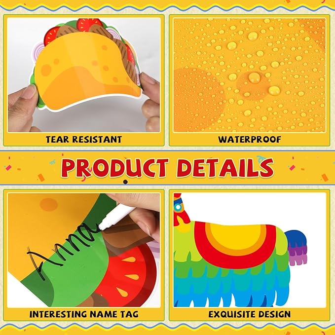 Back to School Bulletin Board Set Taco Bout a Great Class Classroom Decoration Mexican Fiesta De Mayo Themed Name Tag Cutouts for School Nursery Chalkboard Wall Door Decor Party Supplies