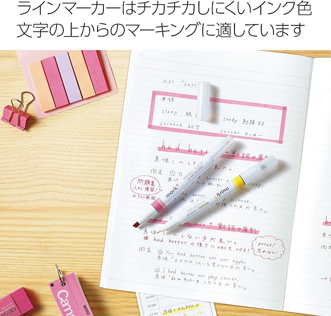 KOKUYO Fluorescent Highlighters, Dual-Tip Highlighter Markers for Bible in Assorted Colors, Fine & Chisel Tip No Bleed Quick-Dry for Journals, Planners, Notes, Vivid Colors. Japan Import(PM-MT200-5S2)