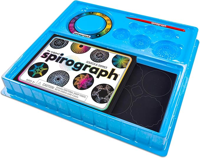 Spirograph Scratch & Shimmer – Arts and Crafts, Kids Toys, Art Supplies, Craft Supplies, Drawing Kit, Spiral Art, Classic Gear Design Kit, Magic Scratch Paper, Pen, Design Sheet Included, Ages 8+